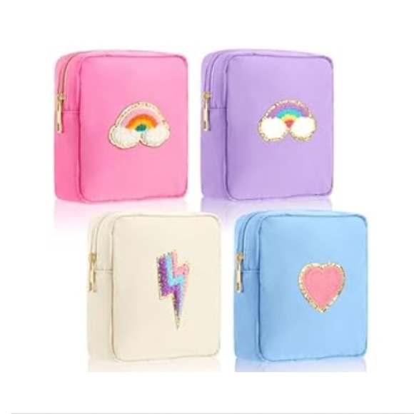 NWT 4 Piece Preppy Patch Toilerty Bags - Picture 1 of 6